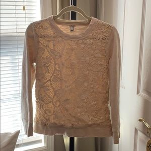 Crochet front J.Crew sweatshirt